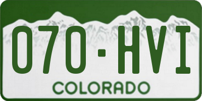 CO license plate 070HVI