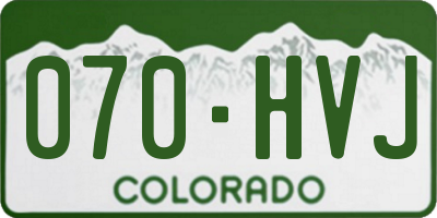 CO license plate 070HVJ