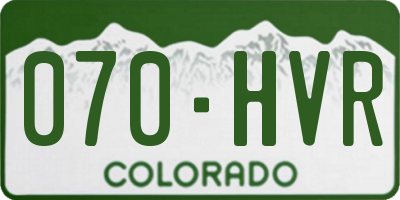 CO license plate 070HVR