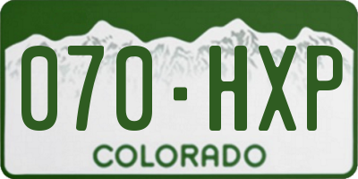CO license plate 070HXP