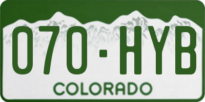CO license plate 070HYB