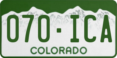 CO license plate 070ICA