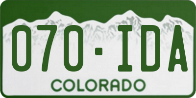 CO license plate 070IDA
