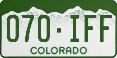 CO license plate 070IFF