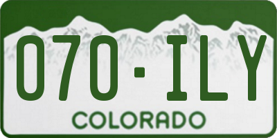 CO license plate 070ILY