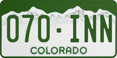 CO license plate 070INN