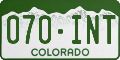 CO license plate 070INT