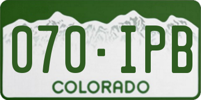 CO license plate 070IPB