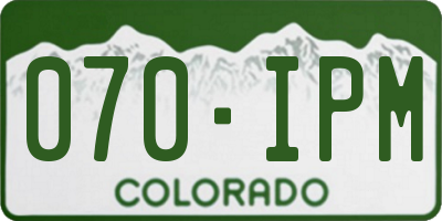 CO license plate 070IPM