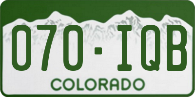 CO license plate 070IQB