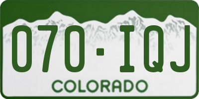 CO license plate 070IQJ