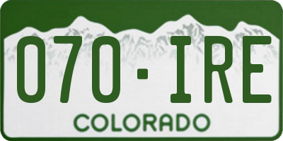 CO license plate 070IRE