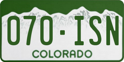 CO license plate 070ISN