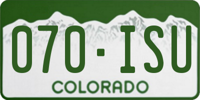 CO license plate 070ISU