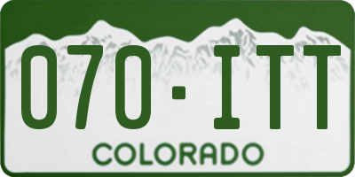 CO license plate 070ITT