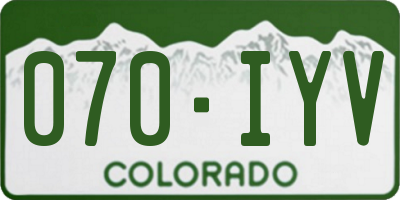 CO license plate 070IYV