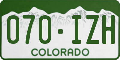 CO license plate 070IZH