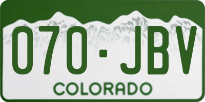CO license plate 070JBV