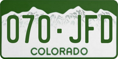 CO license plate 070JFD