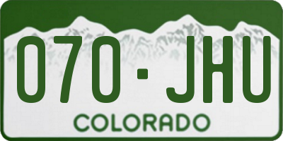 CO license plate 070JHU