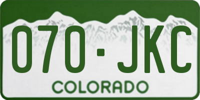 CO license plate 070JKC