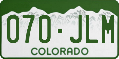 CO license plate 070JLM