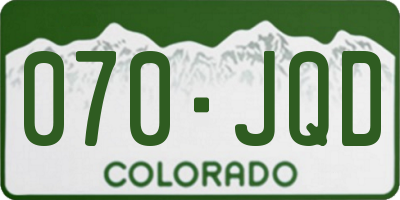 CO license plate 070JQD