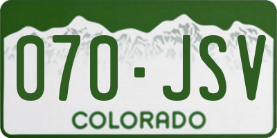 CO license plate 070JSV