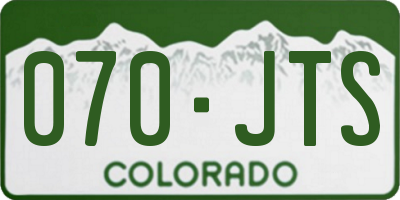 CO license plate 070JTS