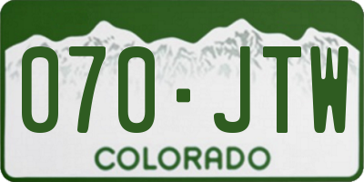 CO license plate 070JTW