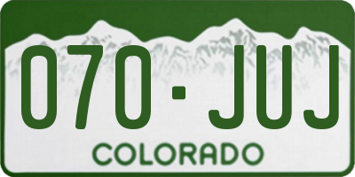 CO license plate 070JUJ