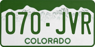 CO license plate 070JVR