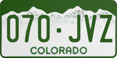 CO license plate 070JVZ
