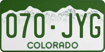CO license plate 070JYG
