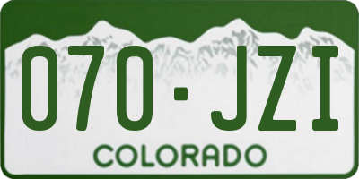 CO license plate 070JZI
