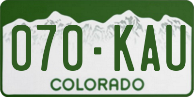 CO license plate 070KAU
