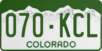 CO license plate 070KCL