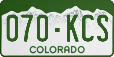CO license plate 070KCS
