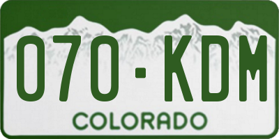 CO license plate 070KDM
