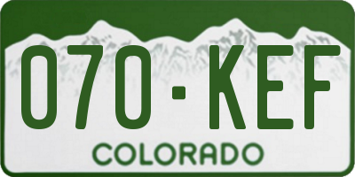 CO license plate 070KEF