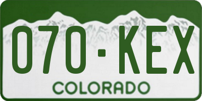 CO license plate 070KEX