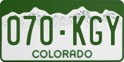 CO license plate 070KGY