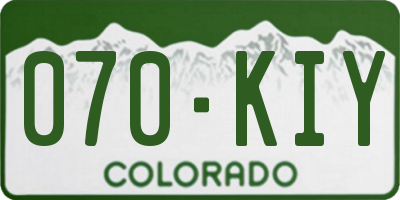 CO license plate 070KIY