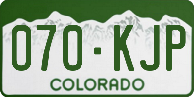 CO license plate 070KJP