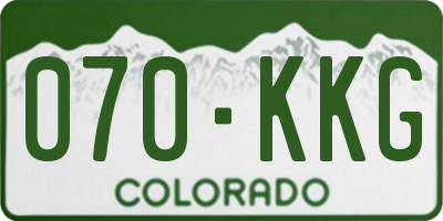 CO license plate 070KKG