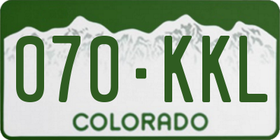 CO license plate 070KKL