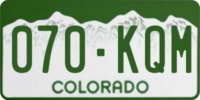 CO license plate 070KQM