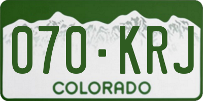 CO license plate 070KRJ