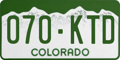 CO license plate 070KTD