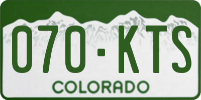 CO license plate 070KTS